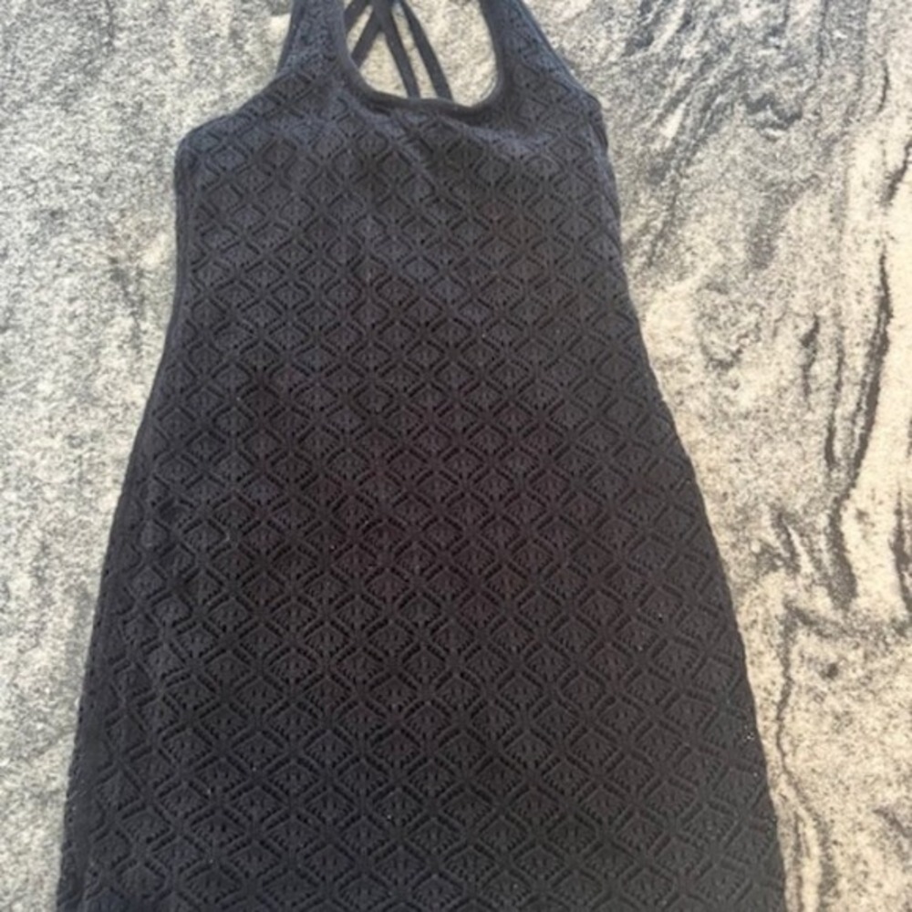 Madden NYC Mini Dress Women Size M Black Good Diamond Knit Racerback Sleeveless